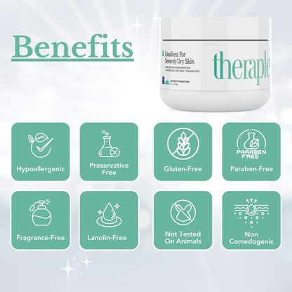 Theraplex Emollient Cream for Dry Skin – Heaviest Hydration, Fragrance-Free, Noncomedogenic (3 Oz) Avelisse