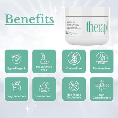 Theraplex Emollient Cream for Dry Skin – Heaviest Hydration, Fragrance-Free, Noncomedogenic (3 Oz) Avelisse