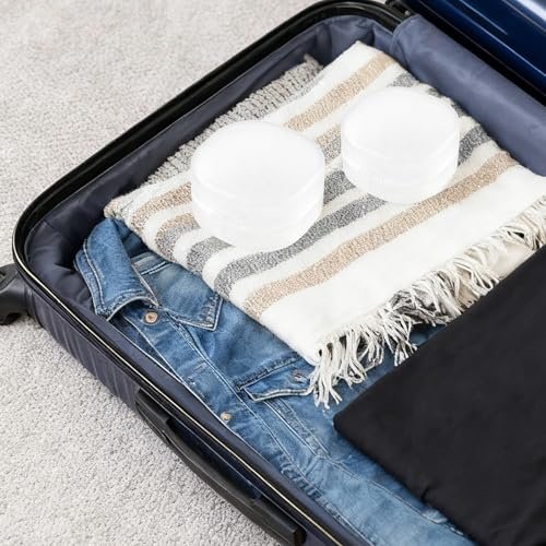 2-Pack Portable Cotton Round Holder - Lightweight Plastic Dispenser for Makeup Remover Pads, Cotton Balls, Floss, Beads | White Transparent - görsel 10