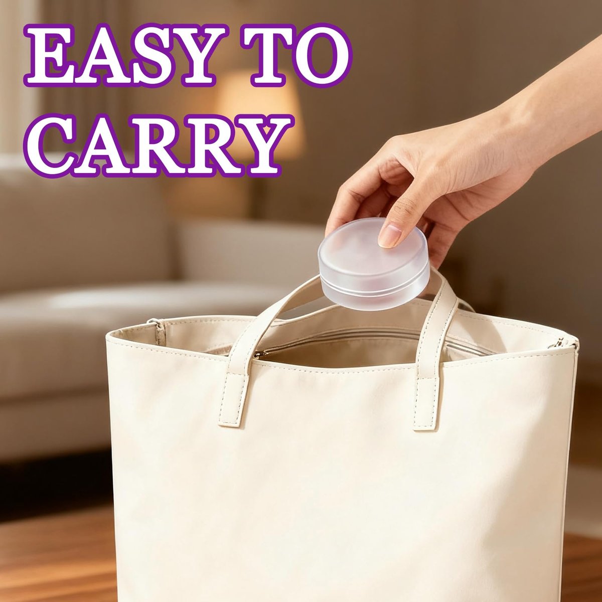 2-Pack Portable Cotton Round Holder - Lightweight Plastic Dispenser for Makeup Remover Pads, Cotton Balls, Floss, Beads | White Transparent - görsel 7