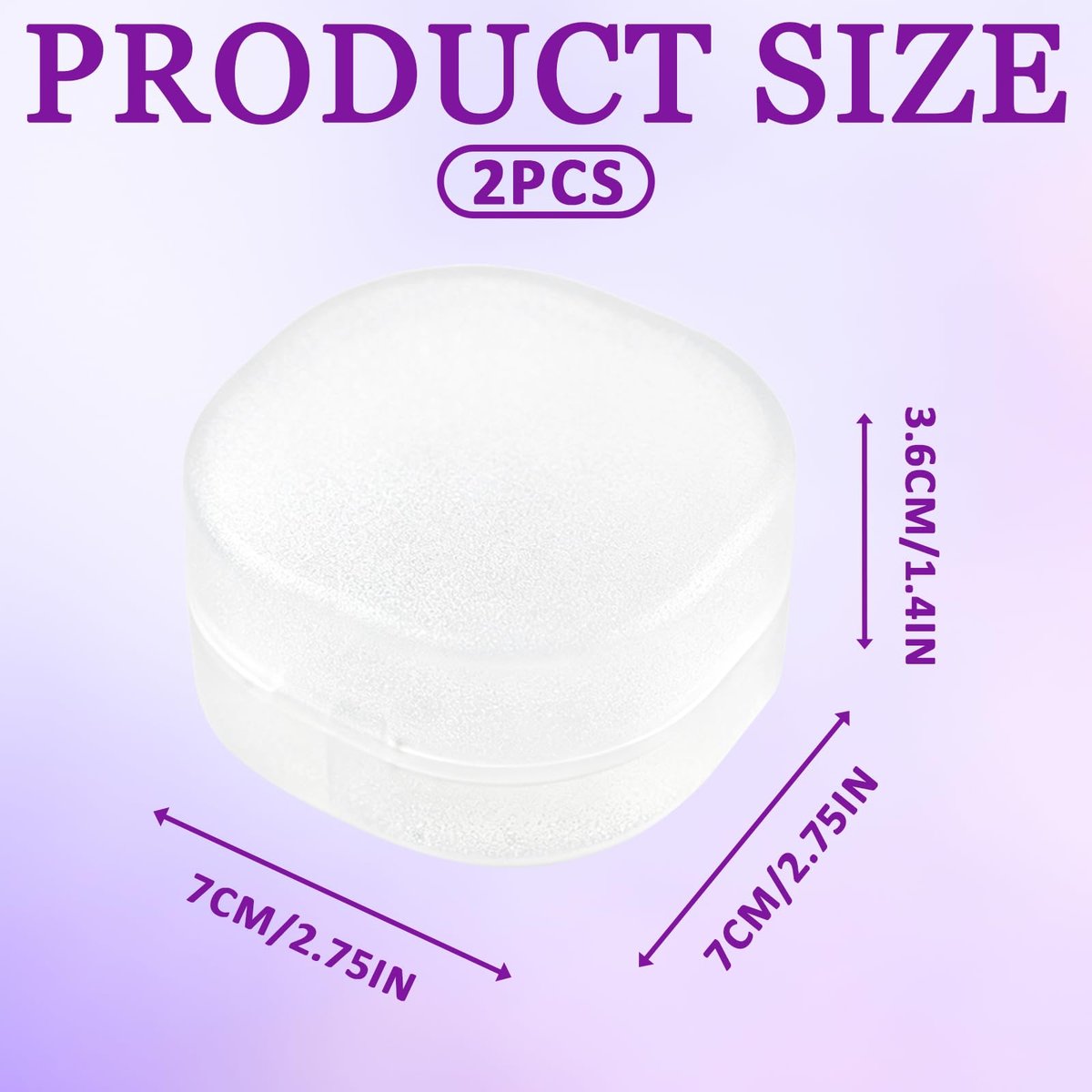 2-Pack Portable Cotton Round Holder - Lightweight Plastic Dispenser for Makeup Remover Pads, Cotton Balls, Floss, Beads | White Transparent - görsel 3