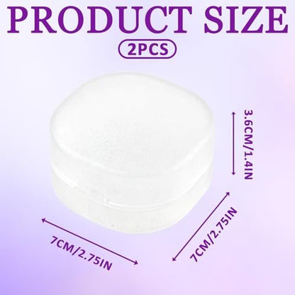 2-Pack Portable Cotton Round Holder - Lightweight Plastic Dispenser for Makeup Remover Pads, Cotton Balls, Floss, Beads | White Transparent
