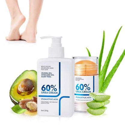 NIZENTA Urea Cream 60 Percent Body Lotion & Foot Care Stick – Deep Moisturizing for Dry Skin, Rapid Absorption, Smooth Skin, 6 Ounce (Pack of 2) Avelisse