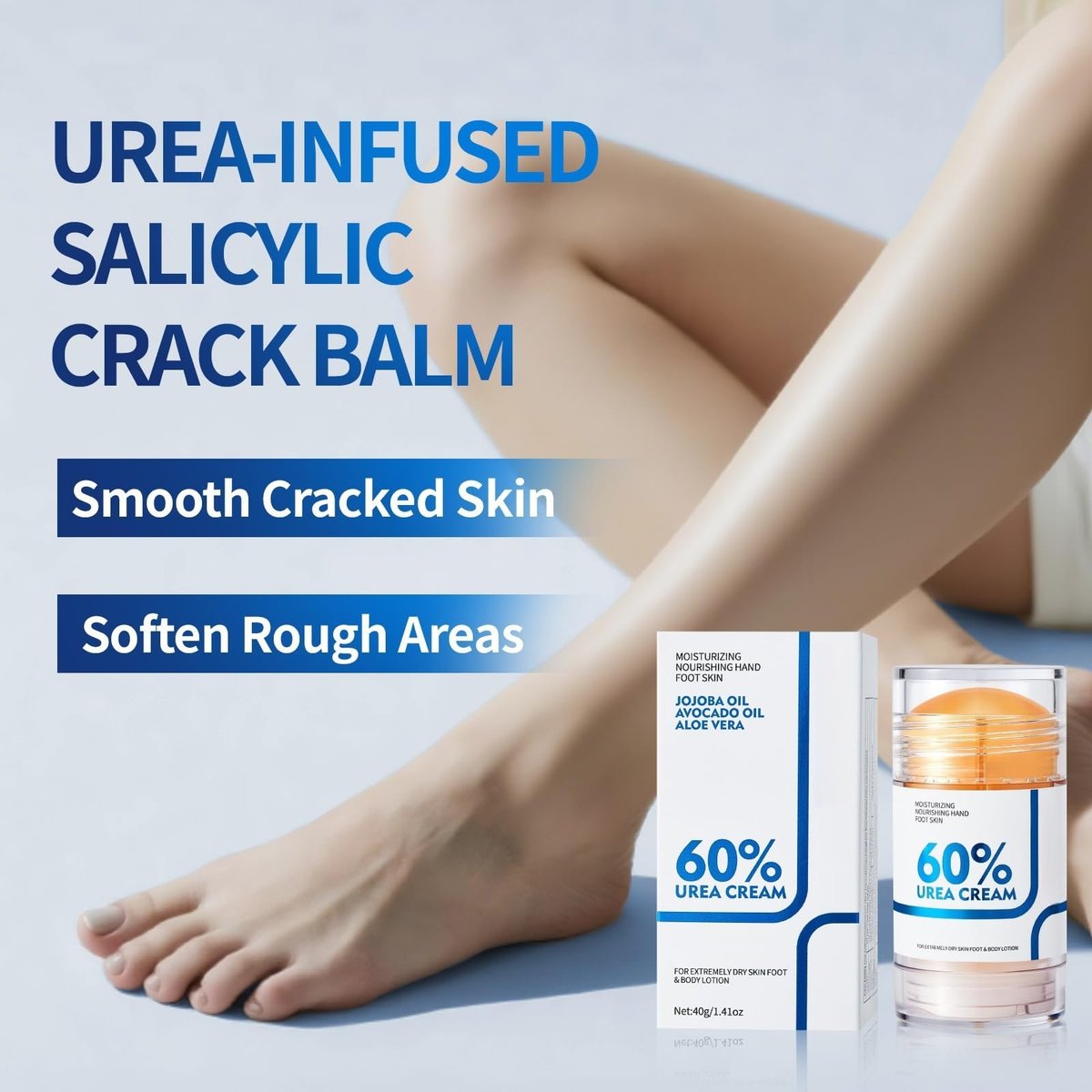 NIZENTA Urea Cream 60 Percent Body Lotion & Foot Care Stick – Deep Moisturizing for Dry Skin, Rapid Absorption, Smooth Skin, 6 Ounce (Pack of 2) Avelisse