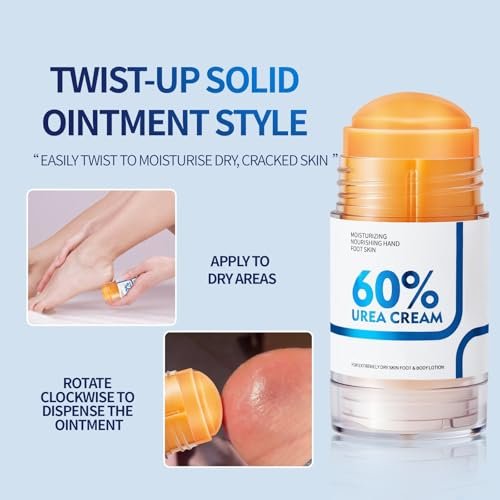 NIZENTA Urea Cream 60 Percent Body Lotion & Foot Care Stick – Deep Moisturizing for Dry Skin, Rapid Absorption, Smooth Skin, 6 Ounce (Pack of 2) Avelisse