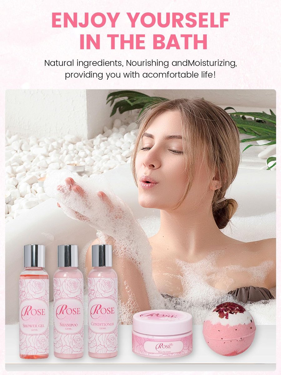 Mother's Day Gifts Set 16Pcs Rose Spa Bath & Body Care Set with Bath Bombs & Lotions, Relaxing Home Spa Gift Kit for Mom Wife Girlfriend, Ideal for Mother’s Day Birthday Women Gift Sets Avelisse