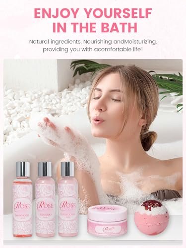 Mother's Day Gifts Set 16Pcs Rose Spa Bath & Body Care Set with Bath Bombs & Lotions, Relaxing Home Spa Gift Kit for Mom Wife Girlfriend, Ideal for Mother’s Day Birthday Women Gift Sets Avelisse