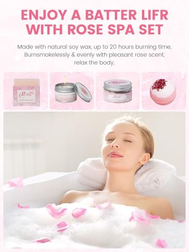 Mother's Day Gifts Set 16Pcs Rose Spa Bath & Body Care Set with Bath Bombs & Lotions, Relaxing Home Spa Gift Kit for Mom Wife Girlfriend, Ideal for Mother’s Day Birthday Women Gift Sets Avelisse