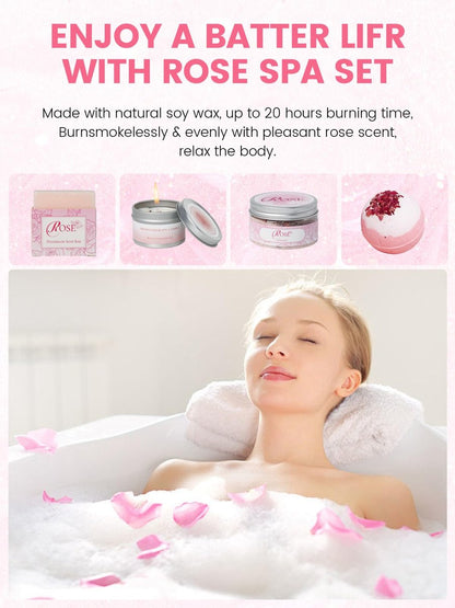 Mother's Day Gifts Set 16Pcs Rose Spa Bath & Body Care Set with Bath Bombs & Lotions, Relaxing Home Spa Gift Kit for Mom Wife Girlfriend, Ideal for Mother’s Day Birthday Women Gift Sets Avelisse