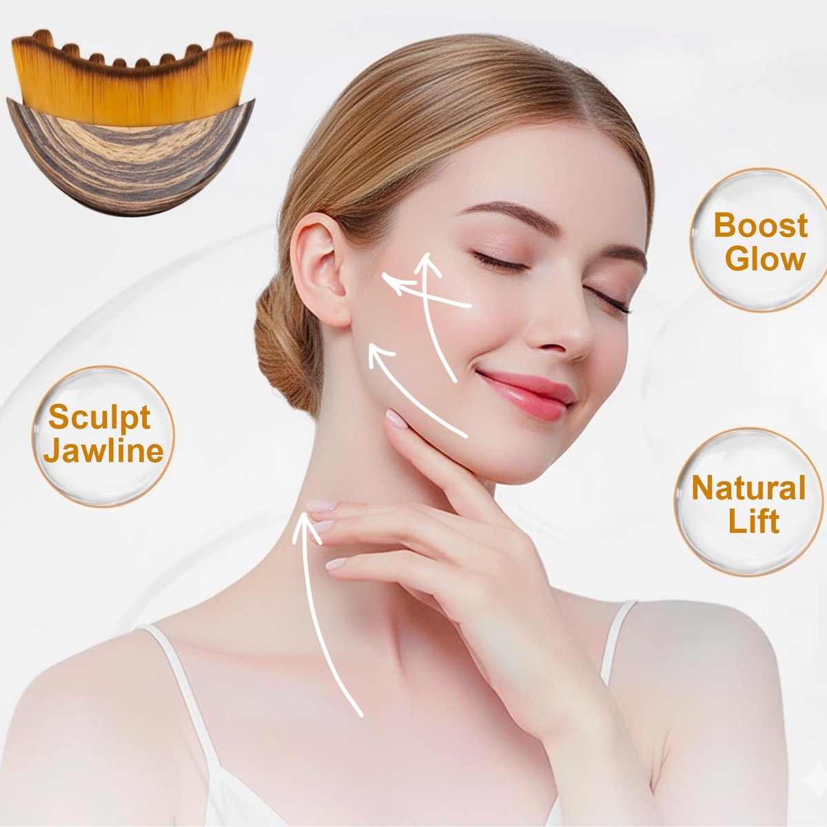 Stainless Steel Gua Sha Tool & Lymphatic Drainage Face Brush Set - TWPER Facial Massage Kit for Jawline Sculpting, Puffiness Lifting & Relaxation - görsel 5