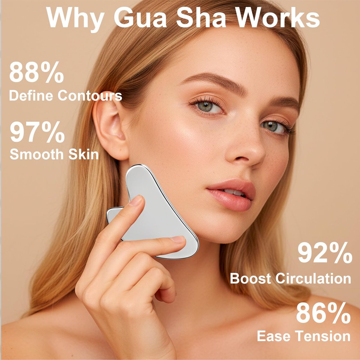Stainless Steel Gua Sha Tool & Lymphatic Drainage Face Brush Set - TWPER Facial Massage Kit for Jawline Sculpting, Puffiness Lifting & Relaxation - görsel 11