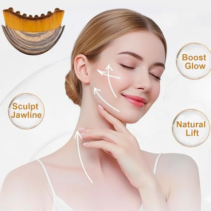 Stainless Steel Gua Sha Tool & Lymphatic Drainage Face Brush Set - TWPER Facial Massage Kit for Jawline Sculpting, Puffiness Lifting & Relaxation