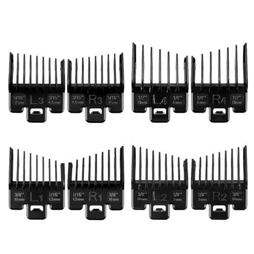Fade Guide Set Compatible with Most Wahl Clippers - 4 Sets Taper Guards, Black Avelisse