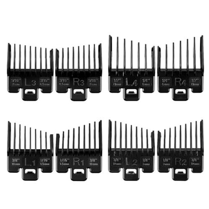Fade Guide Set Compatible with Most Wahl Clippers - 4 Sets Taper Guards, Black Avelisse