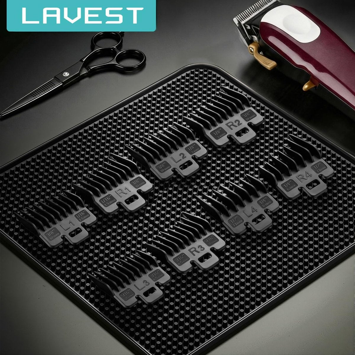 Fade Guide Set Compatible with Most Wahl Clippers - 4 Sets Taper Guards, Black Avelisse
