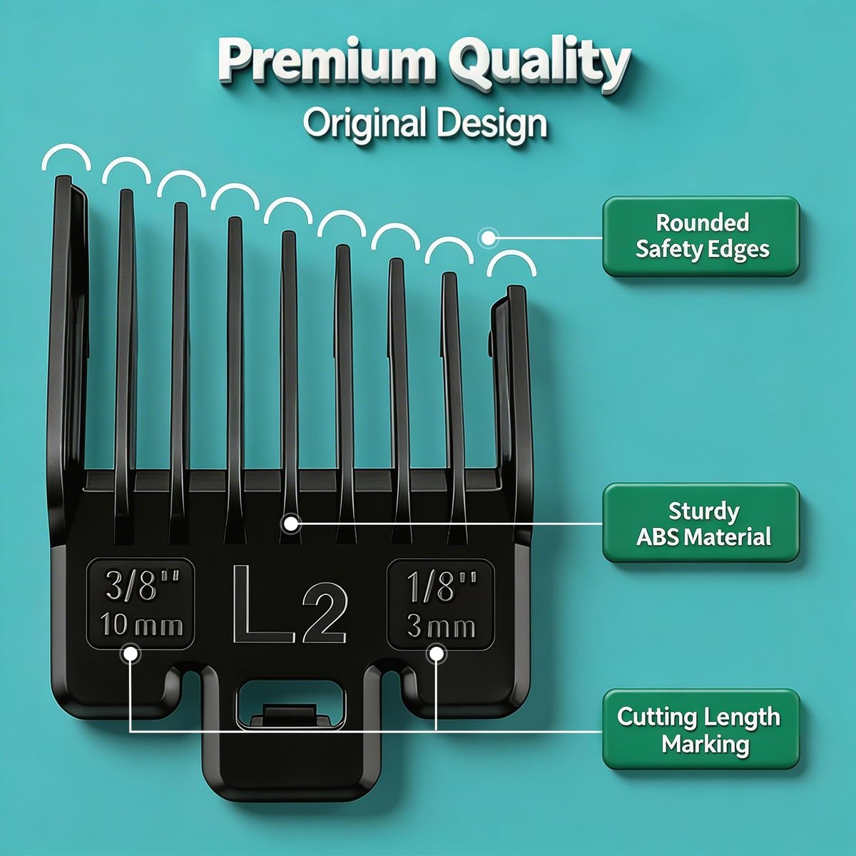Fade Guide Set Compatible with Most Wahl Clippers - 4 Sets Taper Guards, Black Avelisse