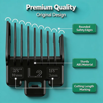 Fade Guide Set Compatible with Most Wahl Clippers - 4 Sets Taper Guards, Black Avelisse