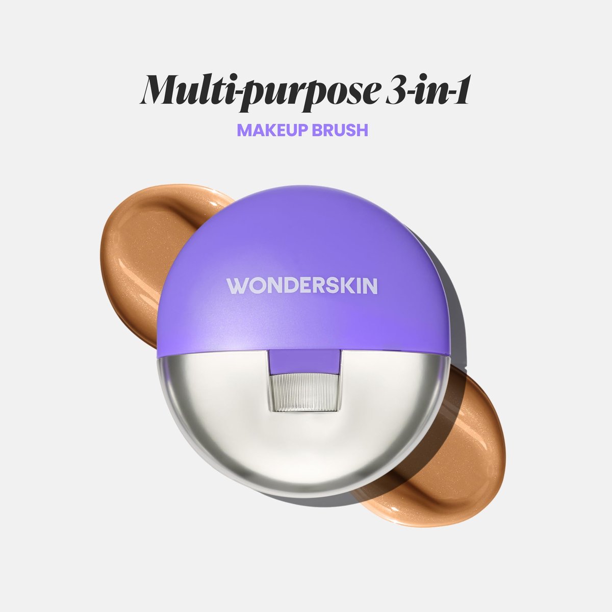 Wonderskin Dial-It-Up Brush – Adjustable 3-in-1 Makeup Brush for Foundation, Powder & Creams – Sheer to Full Coverage – Ergonomic Precision Design Avelisse