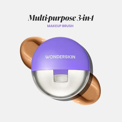 Wonderskin Dial-It-Up Brush – Adjustable 3-in-1 Makeup Brush for Foundation, Powder & Creams – Sheer to Full Coverage – Ergonomic Precision Design Avelisse