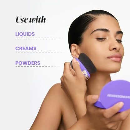 Wonderskin Dial-It-Up Brush – Adjustable 3-in-1 Makeup Brush for Foundation, Powder & Creams – Sheer to Full Coverage – Ergonomic Precision Design Avelisse