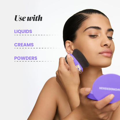 Wonderskin Dial-It-Up Brush – Adjustable 3-in-1 Makeup Brush for Foundation, Powder & Creams – Sheer to Full Coverage – Ergonomic Precision Design Avelisse