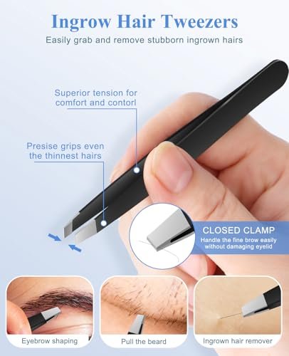 3-Piece Blackhead Remover Tweezers & Pimple Popper Tool Kit – Stainless Steel Extractor for Blemishes, Whiteheads, and Ingrown Hairs Avelisse