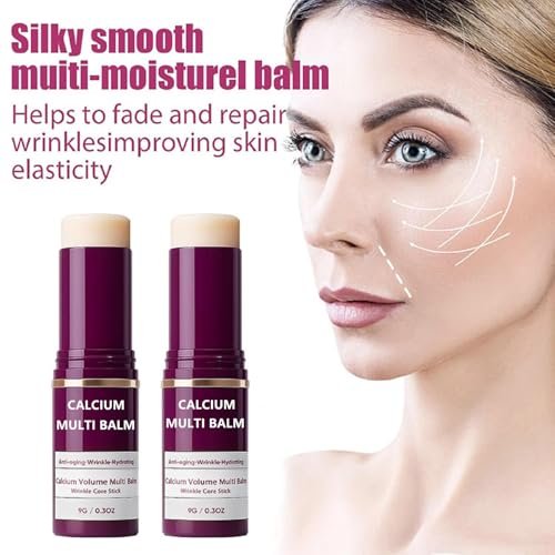 2Pcs Calcium Multi Balm - Korean Collagen Moisturizing Stick for Eyes, Neck, and Face | Hydrating & Anti-Aging Avelisse