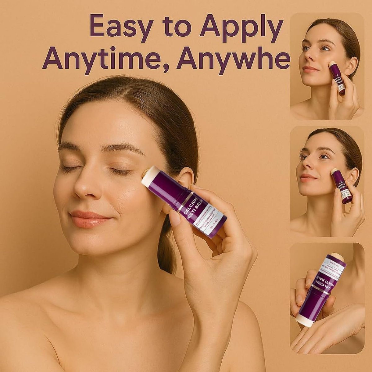 2Pcs Calcium Multi Balm - Korean Collagen Moisturizing Stick for Eyes, Neck, and Face | Hydrating & Anti-Aging Avelisse