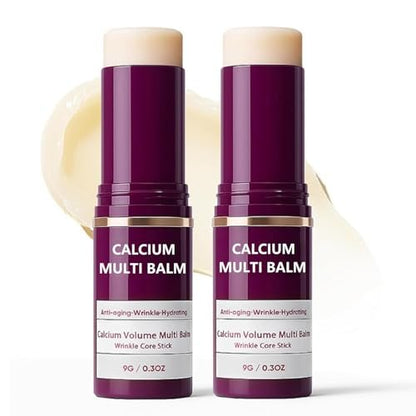 2Pcs Calcium Multi Balm - Korean Collagen Moisturizing Stick for Eyes, Neck, and Face | Hydrating & Anti-Aging Avelisse