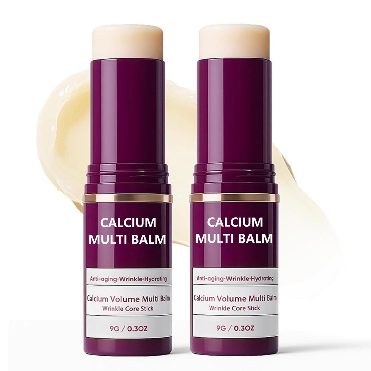 2Pcs Calcium Multi Balm - Korean Collagen Moisturizing Stick for Eyes, Neck, and Face | Hydrating & Anti-Aging Avelisse