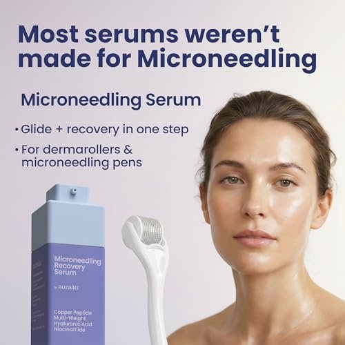 Microneedling Serum for Derma Roller & Pen – Copper Peptide Glide + Recovery Serum with Hyaluronic Acid, Niacinamide, Matrixyl 3000, Centella & Arnica, Aftercare Face Serum, 1 fl oz Avelisse