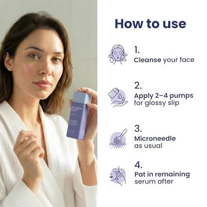 Microneedling Serum for Derma Roller & Pen – Copper Peptide Glide + Recovery Serum with Hyaluronic Acid, Niacinamide, Matrixyl 3000, Centella & Arnica, Aftercare Face Serum, 1 fl oz Avelisse