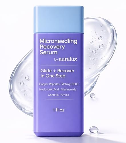 Microneedling Serum for Derma Roller & Pen – Copper Peptide Glide + Recovery Serum with Hyaluronic Acid, Niacinamide, Matrixyl 3000, Centella & Arnica, Aftercare Face Serum, 1 fl oz Avelisse