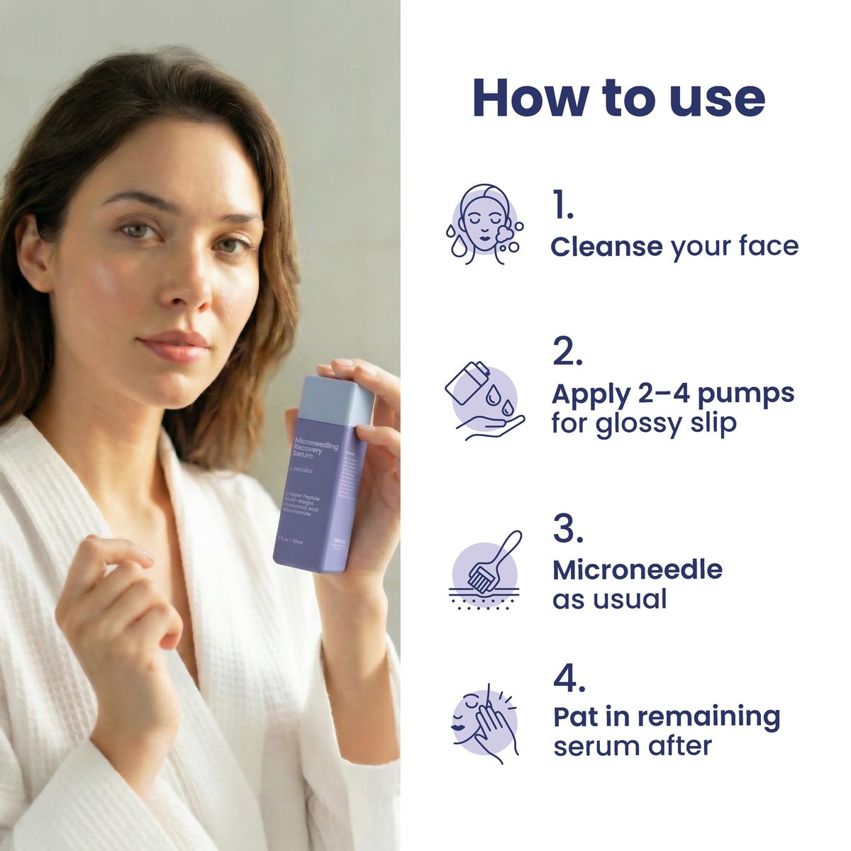 Microneedling Serum for Derma Roller & Pen – Copper Peptide Glide + Recovery Serum with Hyaluronic Acid, Niacinamide, Matrixyl 3000, Centella & Arnica, Aftercare Face Serum, 1 fl oz Avelisse