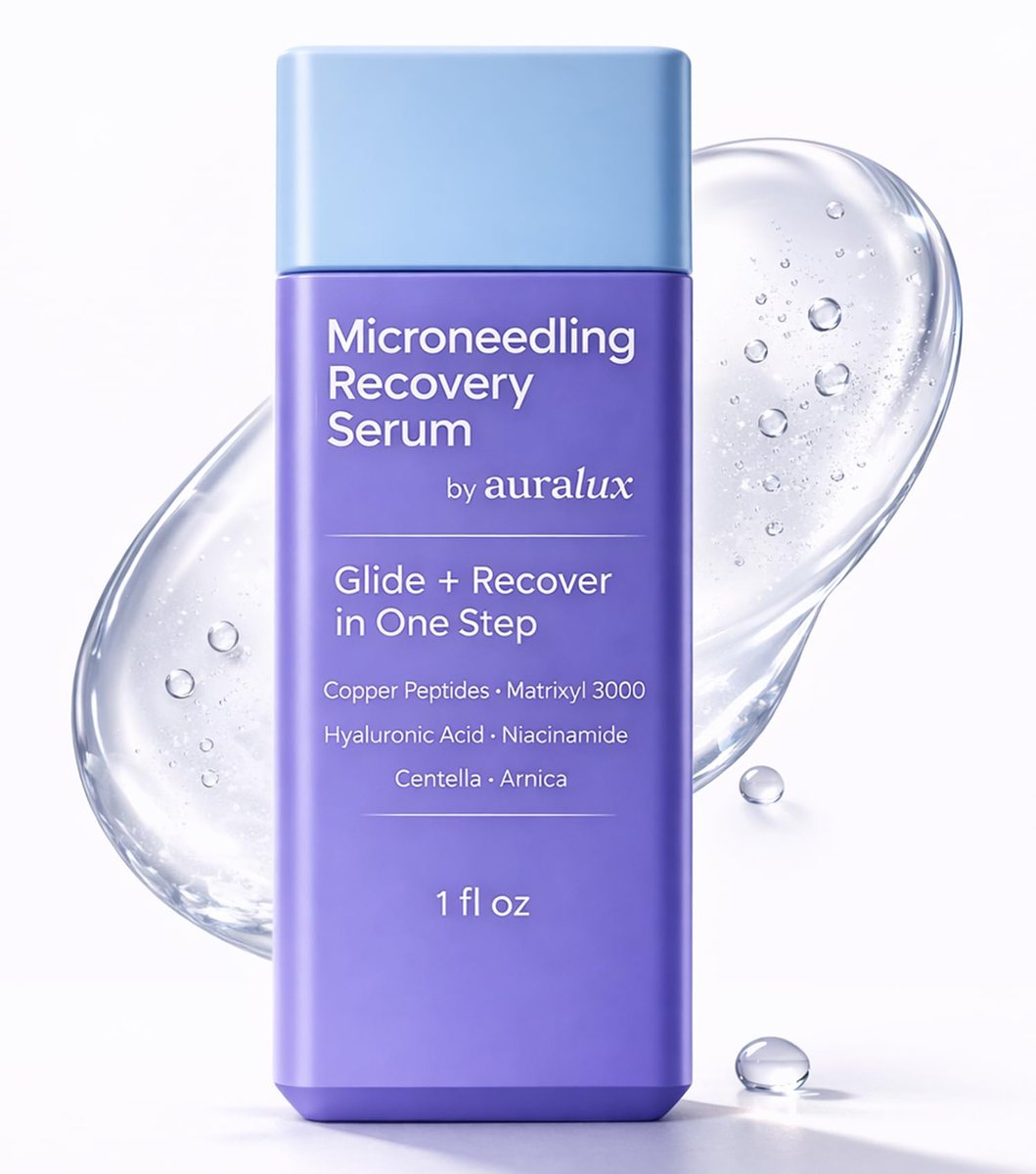 Microneedling Serum for Derma Roller & Pen – Copper Peptide Glide + Recovery Serum with Hyaluronic Acid, Niacinamide, Matrixyl 3000, Centella & Arnica, Aftercare Face Serum, 1 fl oz Avelisse