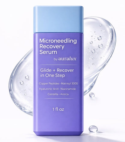 Microneedling Serum for Derma Roller & Pen – Copper Peptide Glide + Recovery Serum with Hyaluronic Acid, Niacinamide, Matrixyl 3000, Centella & Arnica, Aftercare Face Serum, 1 fl oz Avelisse