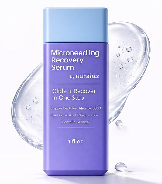 Microneedling Serum for Derma Roller & Pen – Copper Peptide Glide + Recovery Serum with Hyaluronic Acid, Niacinamide, Matrixyl 3000, Centella & Arnica, Aftercare Face Serum, 1 fl oz Avelisse