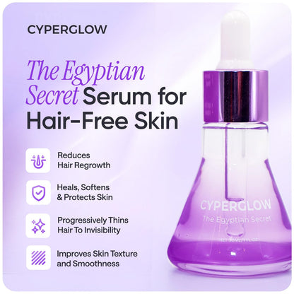 CYPERGLOW Cyperus Rotundus Skin Serum Oil – Natural Hair-Reducing & Shaving Oil for Women, Moisturising & Soothing, 1.01 Fl Oz Avelisse