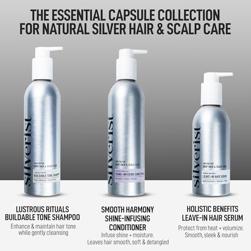 Silverist Smooth Harmony Shine Infusing Conditioner for Gray, Silver & White Hair – Silicone-Free with Hyaluronic Acid & Rice Protein, Frizz Control & Hydration, 9.29 oz Avelisse