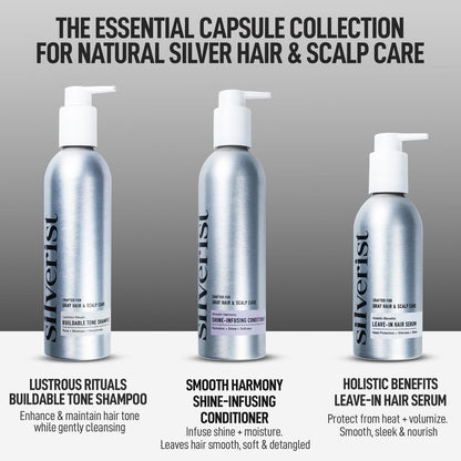 Silverist Smooth Harmony Shine Infusing Conditioner for Gray, Silver & White Hair – Silicone-Free with Hyaluronic Acid & Rice Protein, Frizz Control & Hydration, 9.29 oz Avelisse