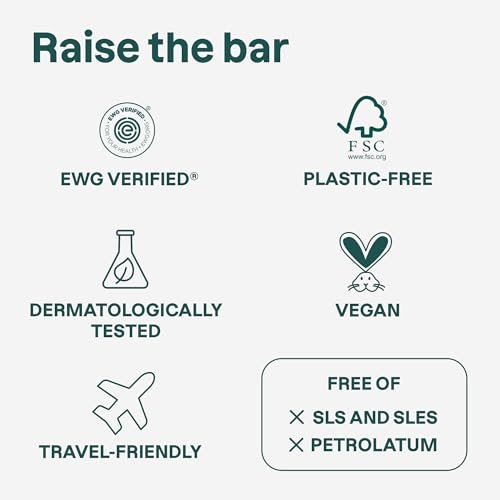 ATTITUDE Strengthening Shampoo Bar - Natural Origin, Blue Clay & Caffeine for Hair Repair & Breakage, EWG Verified, Vegan, Sandalwood & Cedar Scent, 4 Oz Avelisse