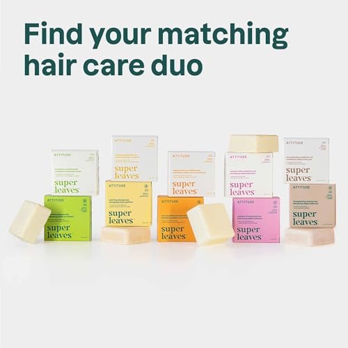 ATTITUDE Strengthening Shampoo Bar - Natural Origin, Blue Clay & Caffeine for Hair Repair & Breakage, EWG Verified, Vegan, Sandalwood & Cedar Scent, 4 Oz Avelisse
