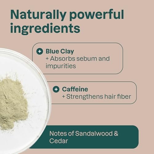 ATTITUDE Strengthening Shampoo Bar - Natural Origin, Blue Clay & Caffeine for Hair Repair & Breakage, EWG Verified, Vegan, Sandalwood & Cedar Scent, 4 Oz Avelisse