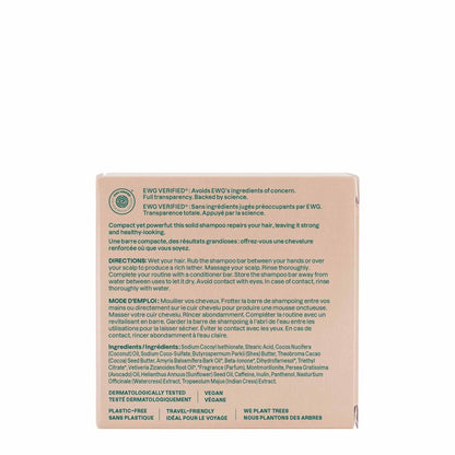 ATTITUDE Strengthening Shampoo Bar - Natural Origin, Blue Clay & Caffeine for Hair Repair & Breakage, EWG Verified, Vegan, Sandalwood & Cedar Scent, 4 Oz Avelisse