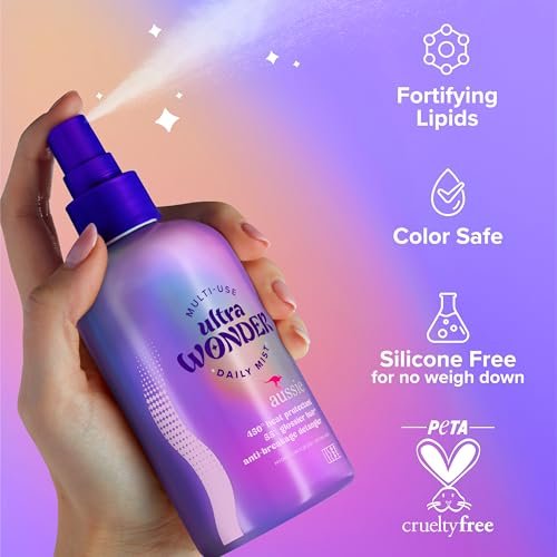 Aussie Ultra Wonder Daily Mist Lightweight Multi-Use Detangler – Silicone-Free, for All Hair Types and Curls, 7.6 oz - görsel 10