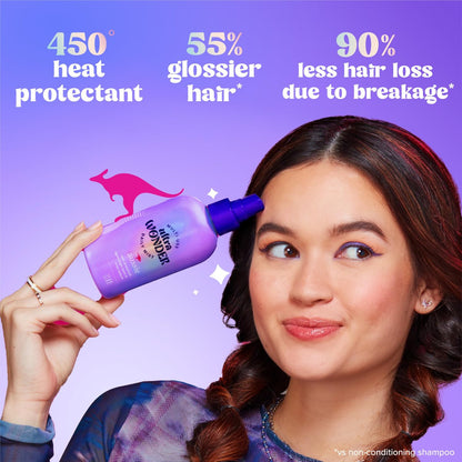 Aussie Ultra Wonder Daily Mist Lightweight Multi-Use Detangler – Silicone-Free, for All Hair Types and Curls, 7.6 oz