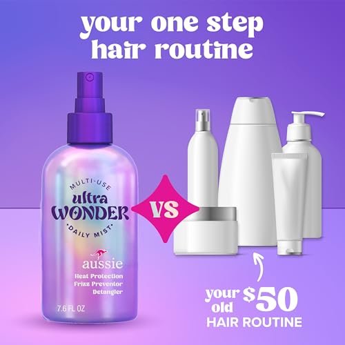 Aussie Ultra Wonder Daily Mist Lightweight Multi-Use Detangler – Silicone-Free, for All Hair Types and Curls, 7.6 oz - görsel 12