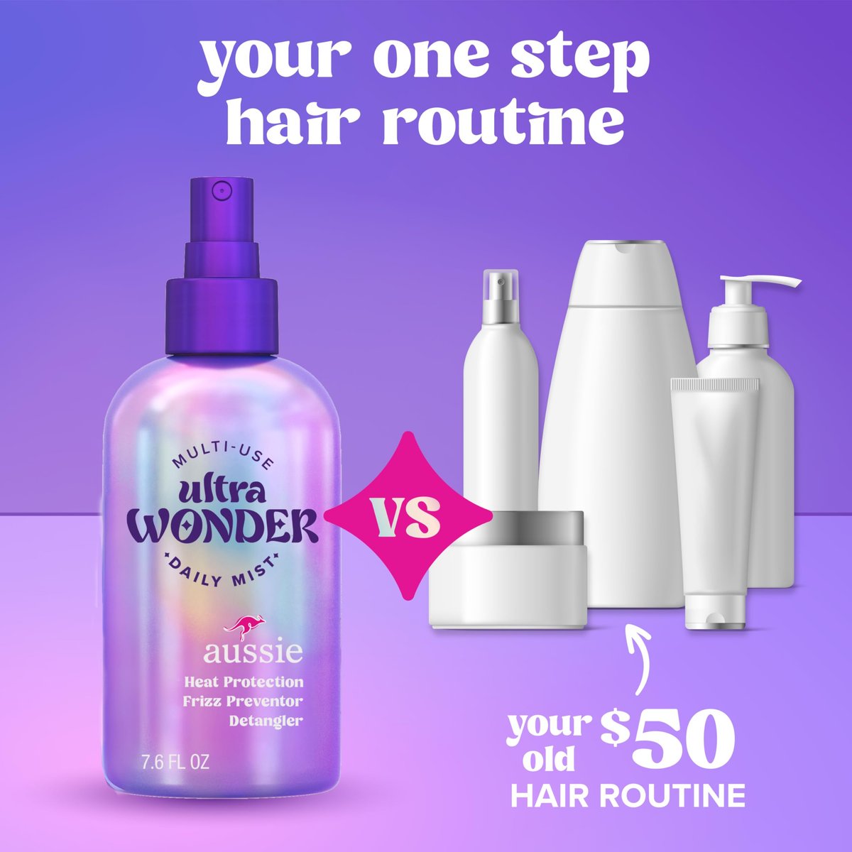 Aussie Ultra Wonder Daily Mist Lightweight Multi-Use Detangler – Silicone-Free, for All Hair Types and Curls, 7.6 oz - görsel 11