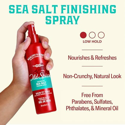 Old Spice Men's Sea Salt Hair Spray - Texturizing Finishing Spray for All Hair Types, Healthy & Strong with Vitamin E & Biotin, Medium Hold, 8.5 fl oz