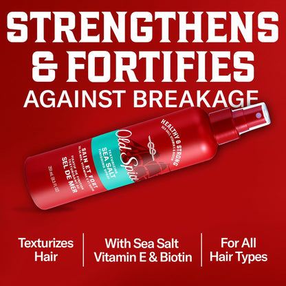Old Spice Men's Sea Salt Hair Spray - Texturizing Finishing Spray for All Hair Types, Healthy & Strong with Vitamin E & Biotin, Medium Hold, 8.5 fl oz